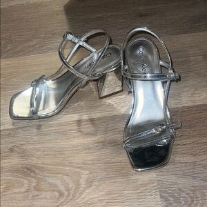 Calvin Klein Women's Metallic Silver Heels
